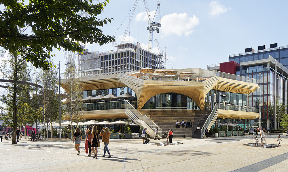 The Pavilion sits in Stratford's Endeavour Square