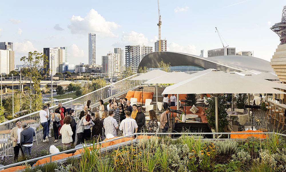 Haugen features a rooftop bar area