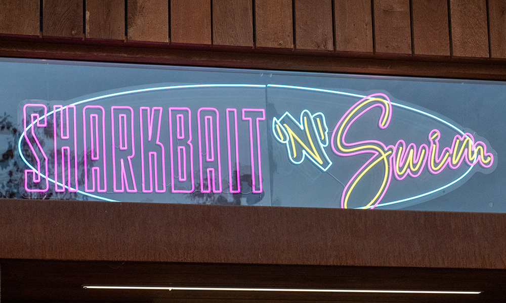 The restaurant's punch neon sign