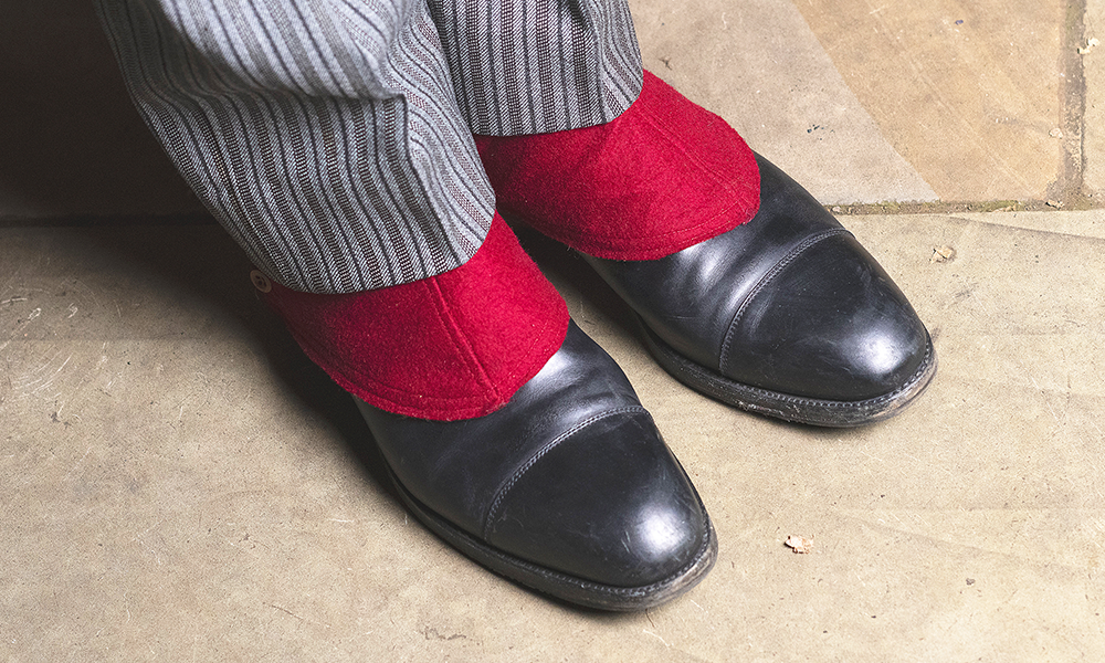 Tom's spats, made to an Edwardian design 