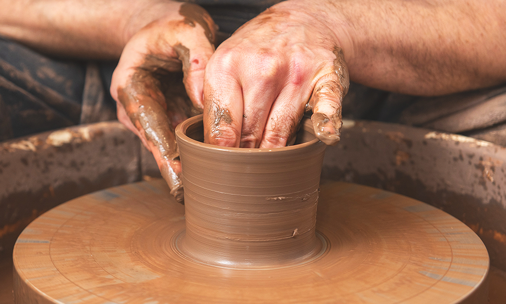 Pottery classes and services are offered by Potters Thumb -