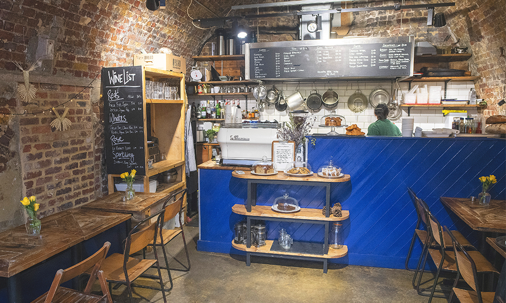 The cafe's interior