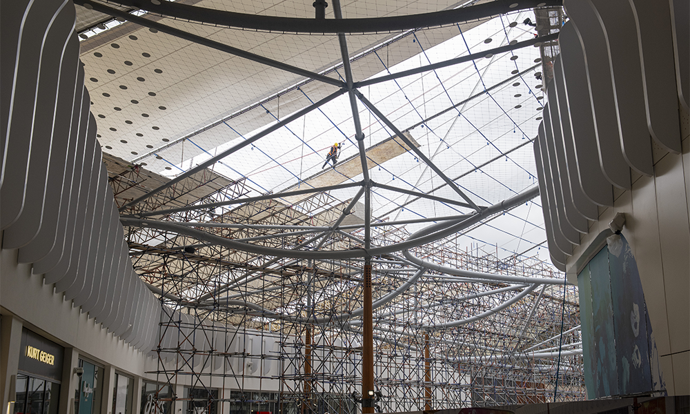 Workers repairing the damage over Icon At The O2