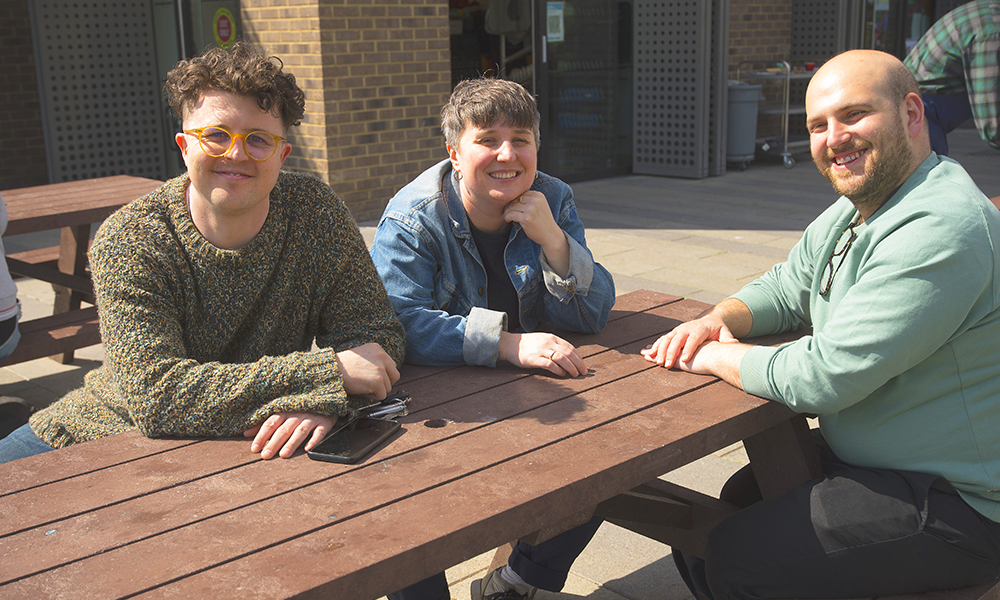 From left, Olly, Anna and Nick of Take Stock Exchange