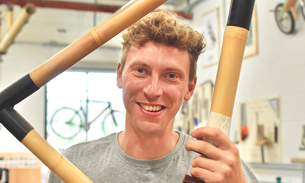 James Marr of the Bamboo Bicycle Club at Caxton Works