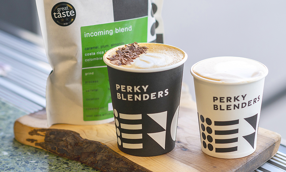 The cafe serves up Perky Blenders' speciality coffees