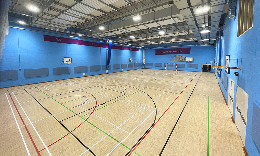 The main sports hall at In2Sports in Wood Wharf