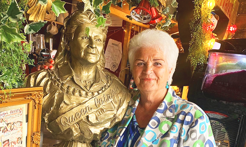 Image shows actor Pam St Clement who played Pat Butcher in EastEnders visiting the venue
