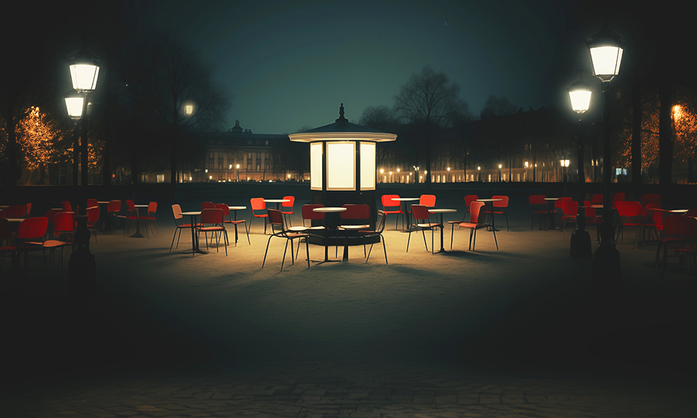 Image shows an artist's impression of a kiosk at Greenwich + Docklands International Festival 2024