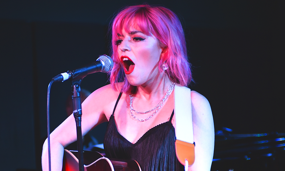 Emerging artist Emily Capell performs at Boisdale Of Canary Wharf after receiving an award