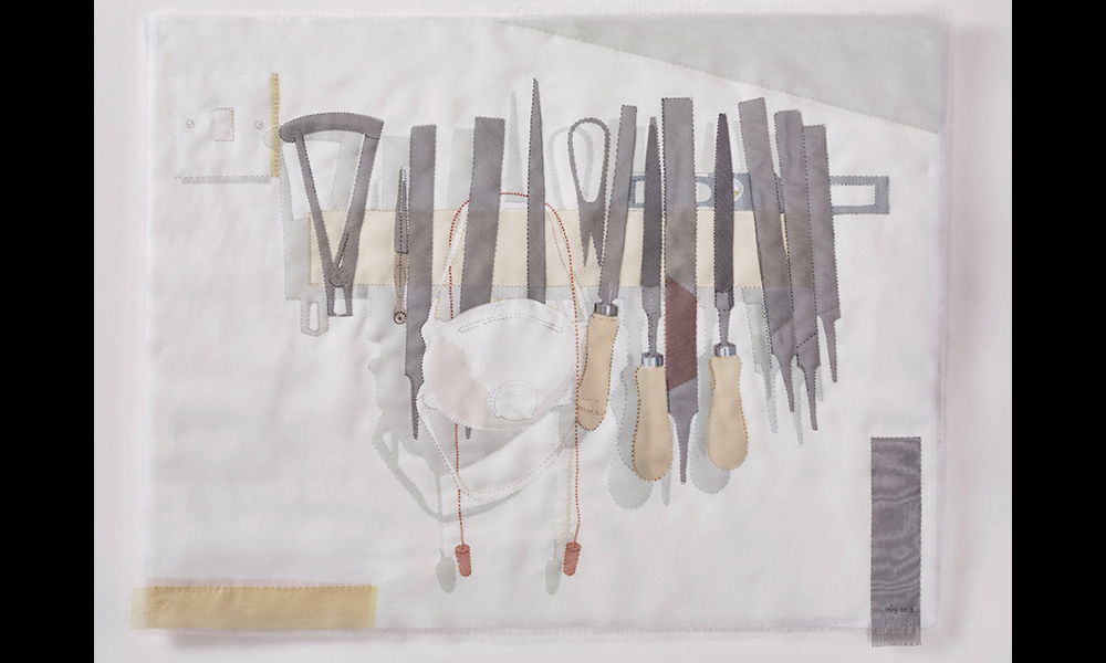 A piece depicting a tradesperson's tools