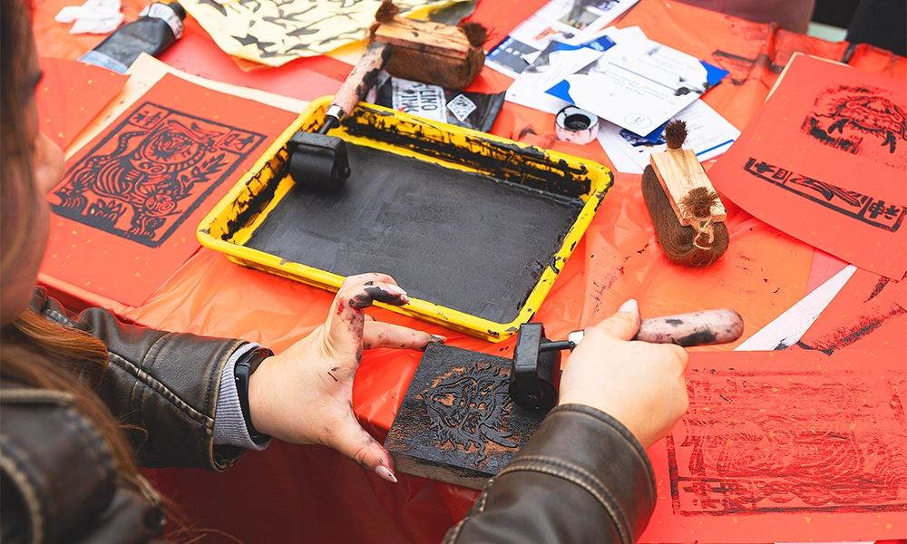 Visitors will be able to try woodblock printing at Greenwich Peninsula