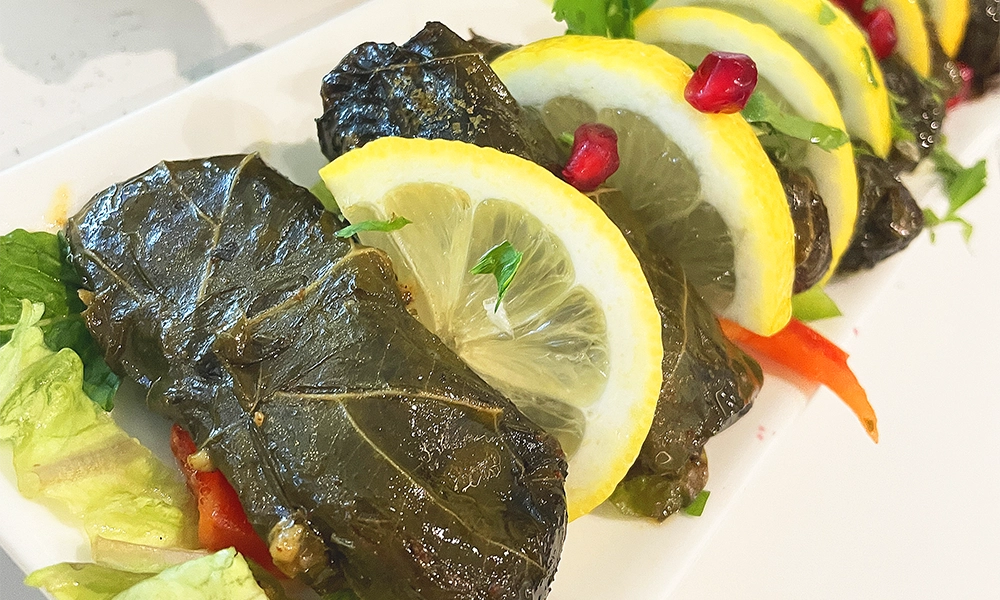 Stuffed vine leaves at Byblos Harbour