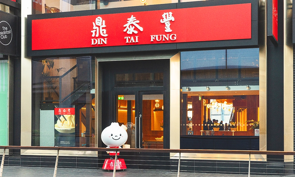 Bao Bao stands resplendent outside Din Tai Fung in Canary Wharf - image by Rebecca Hope