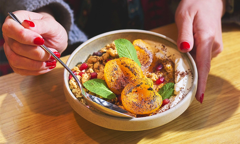 A breakfast of granola and apricot at Brother Marcus - image by Brother Marcus