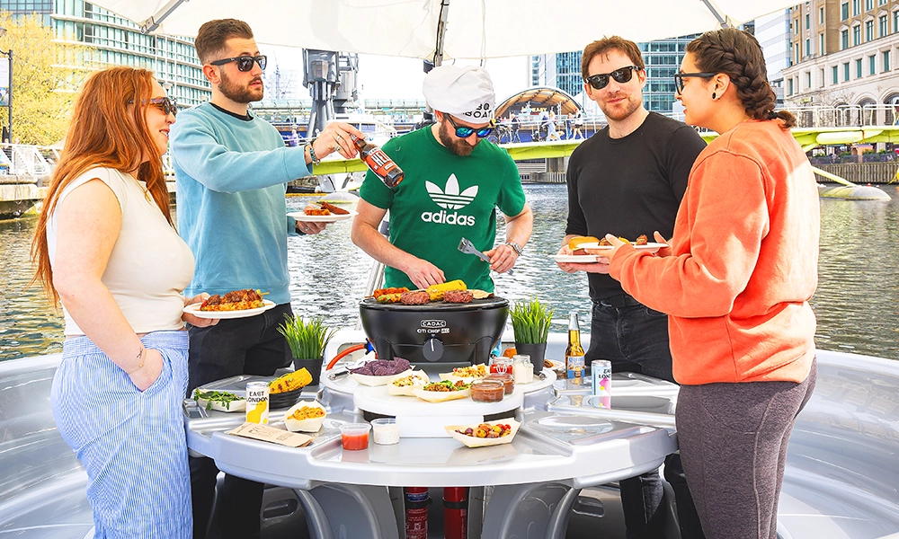 
Captain cook: Groups use an onboard grill to prepare food on West India Quay - image by Skuna