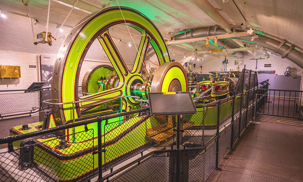 One of the preserved steam engines at Tower Bridge