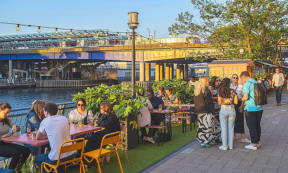 Fairgame offers games, street food and fairground-themed bars - image by Canary Wharf Group
