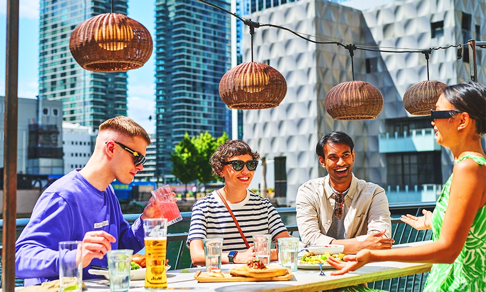 Bask in the rays on the terrace at No 35 Mackenzie Walk - image by Canary Wharf Grou