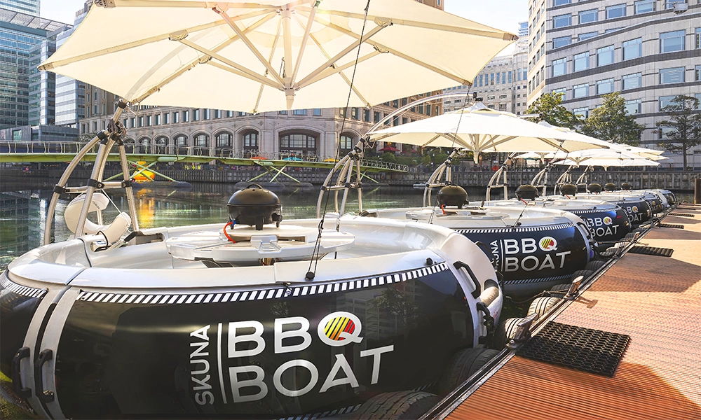 BBQ Boats hold up to 10 people, with cruises lasting 100 minutes