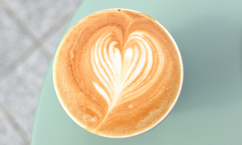 Latte art on the coffee - image by Jon Massey