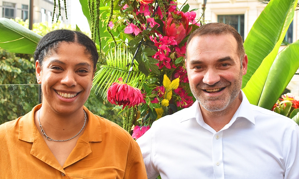 Boisdale Of Canary Wharf bar manager Malika Kirchel-Sharper, left, and general manager Tony Havin - image by Jon Massey