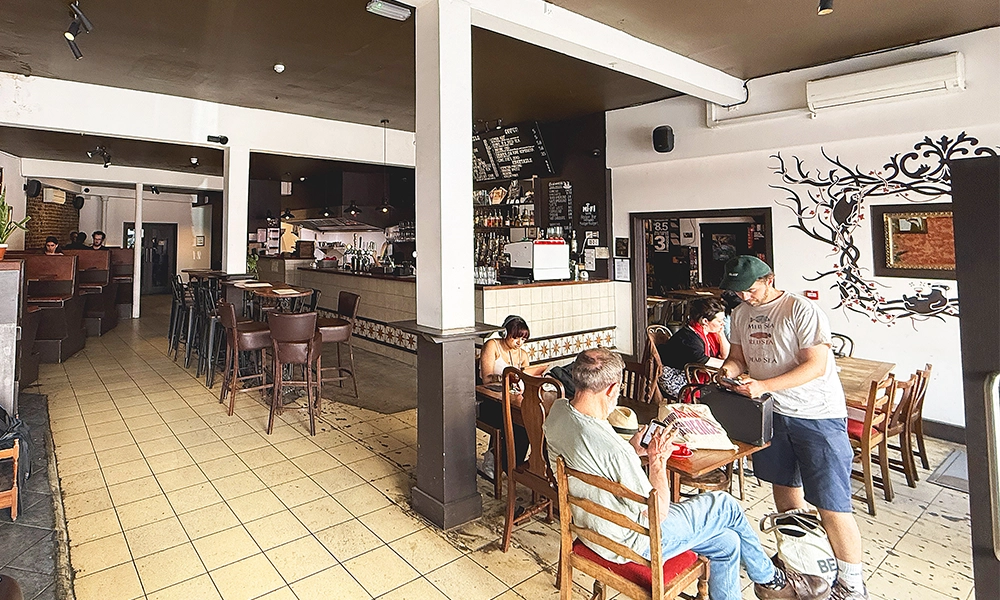 The pub is used as a co-working space as well as serving food and drinks - image by Jon Massey