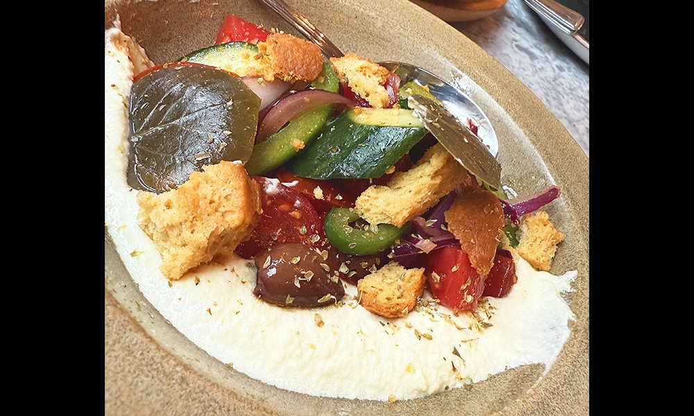 Greek salad with whipped Feta - image by Jon Massey