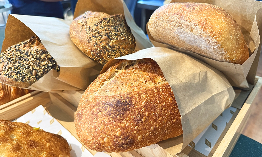 Freshly baked loaves for sale - image by Jon Massey