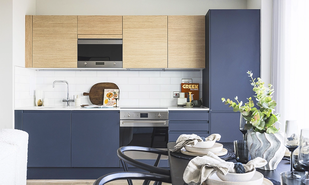 Properties come with integrated Smeg appliances - image by Galliard Homes