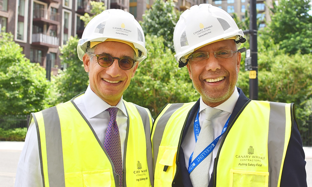 Canary Wharf Group CEO, Shobi Khan, left, and Mayor Of Tower Hamlets Lutfur Rahman - image by Jon Massey