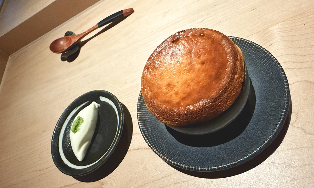 Miso caramel soufflé with wasabi ice cream at Luna Omakase - image by Jon Massey / Wharf Life