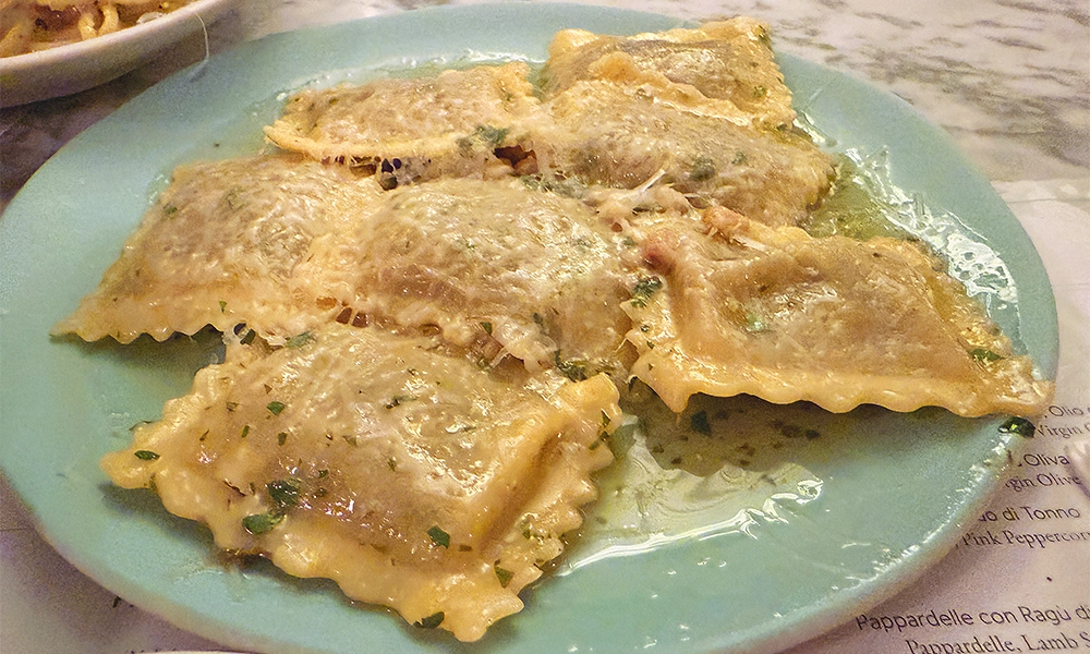 Jerusalem artichoke and ricotta ravioli at Lina Stores - image by Jon Massey