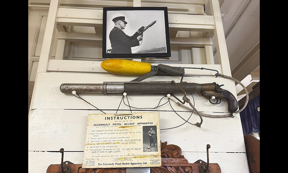 A rocket-propelled rope launcher at the museum - image by Jon Massey / Wharf Life
