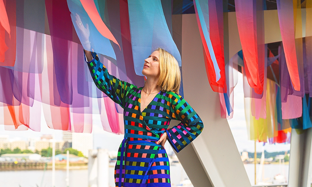 Visitors can enjoy The Chromatic River Walk as part of Peninsula Summer - image by Greenwich Peninsula