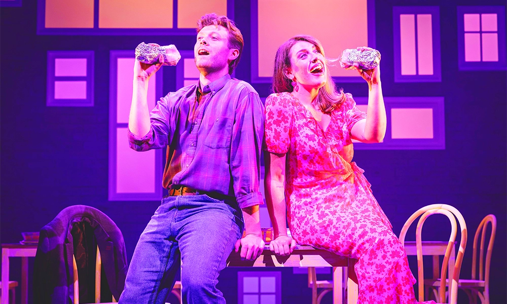 Spicy duet: Shane O'Riordan and Jessica Boshier belt out a number in to burritos in Lovestuck - image by Mark Senior