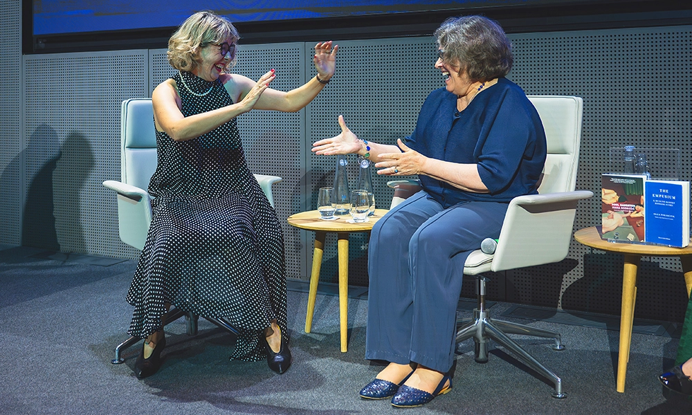 Author Ivana Bodrožić, left, and translator Ellen Elias-Bursać celebrate their win - image by Ale Di Padova / EBRD