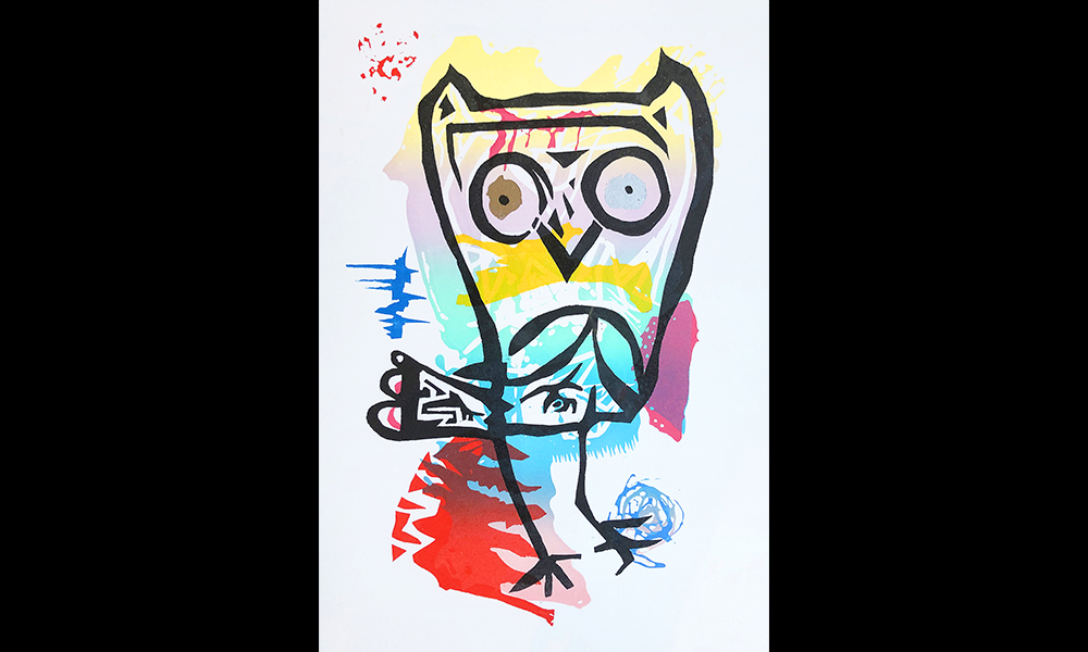 
Lino print Jazz Owl by ELP member Steve Edwards - image by Steve Edwards