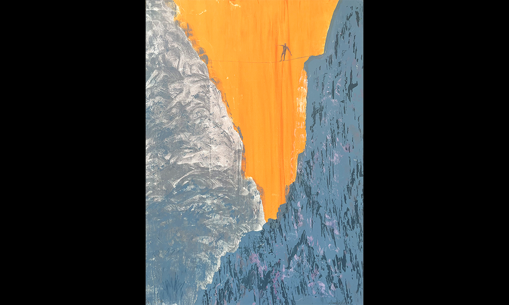 Screenprint Blue Chasm by Ann Norfield - image by Ann Norfield
