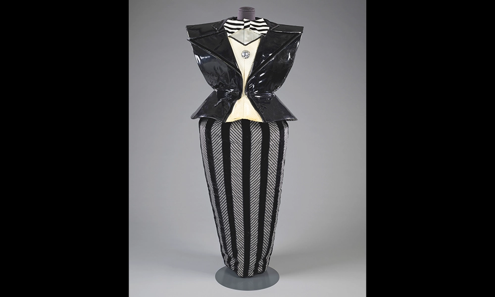 Costume designed by Mark Ravitz and David Bowie, worn by David Bowie, to perform Man Who Sold the World, on Saturday Night Live in 1979 - image courtesy of the V&A