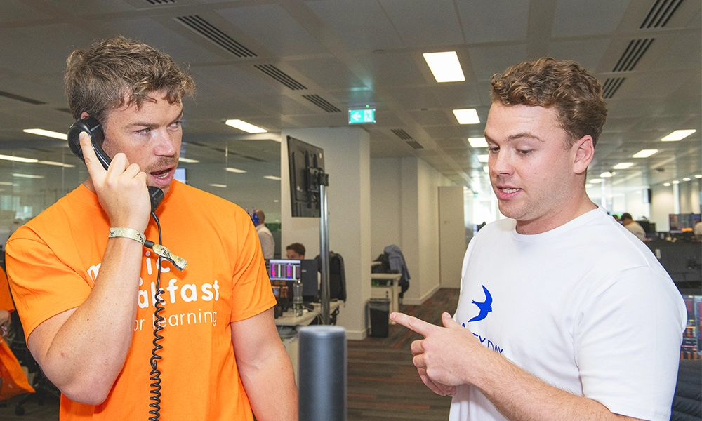 Will takes direction from a BGC trader - image by James Perrin