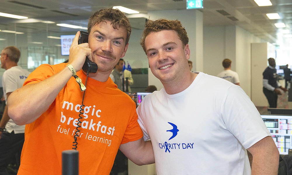 Actor Will Poulter works the phones on behalf of Magic Breakfast - image by James Perrin