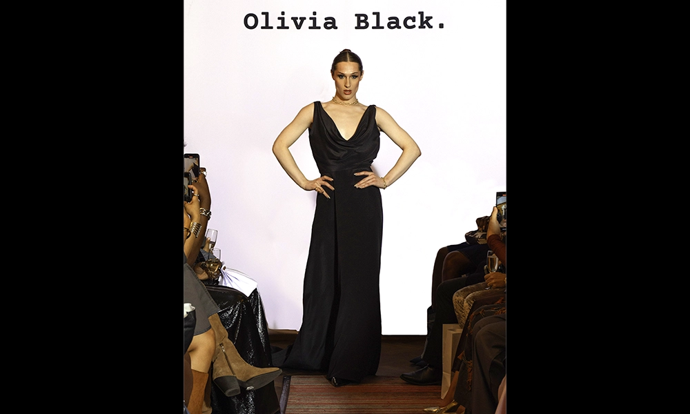 Model Sienna Daniels walks in Olivia's Serendipity show - image by Francesca Stuart-Jones / @francesca_sj