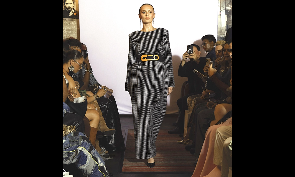 Model Sian Hedger wears Olivia's signature Maglen Dress with the Gildpin Belt - image by Francesca Stuart-Jones / @francesca_sj