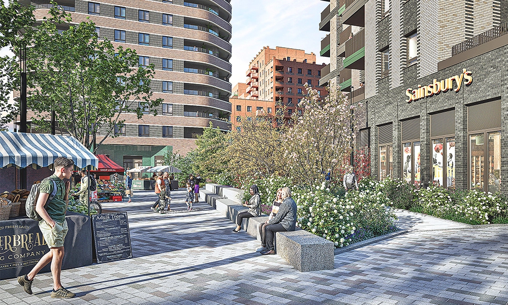 An artist's impression of how the new Sainsbury's Local will look at Dagenham Green - image supplied by The Hill Group