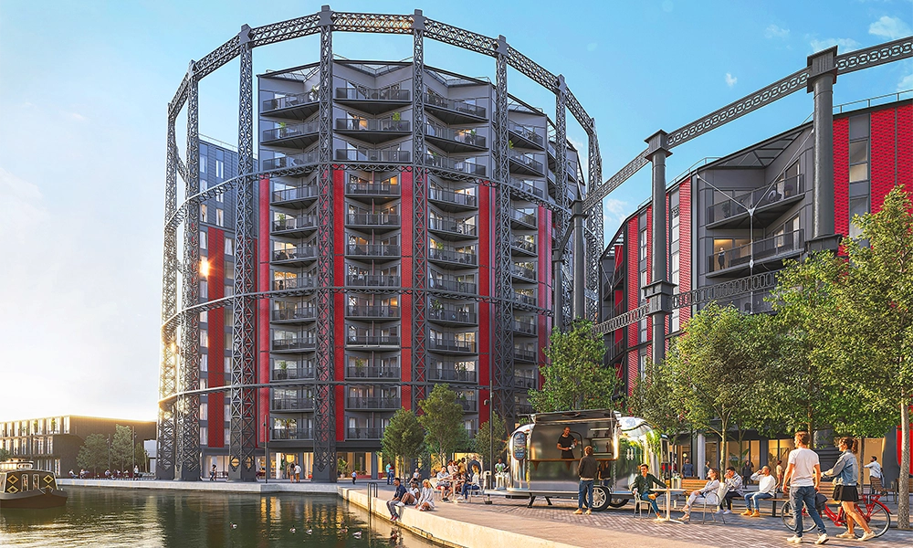 The development opens up a stretch of land alongside the Regent's Canal - image supplied by St William