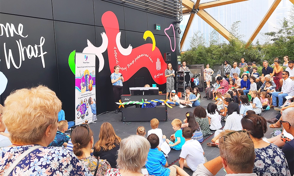 Piano Piano Studio takes over Crossrail Place Roof Garden for a concert - image supplied by Piano Piano Studio