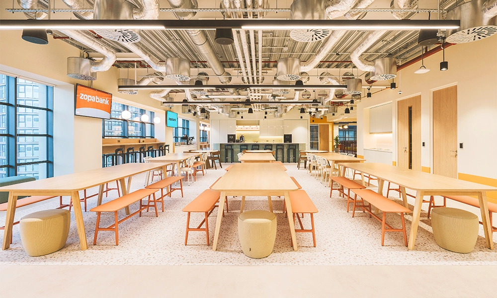 A communal dining area and kitchen at 20 Water Street - image supplied by Zopa