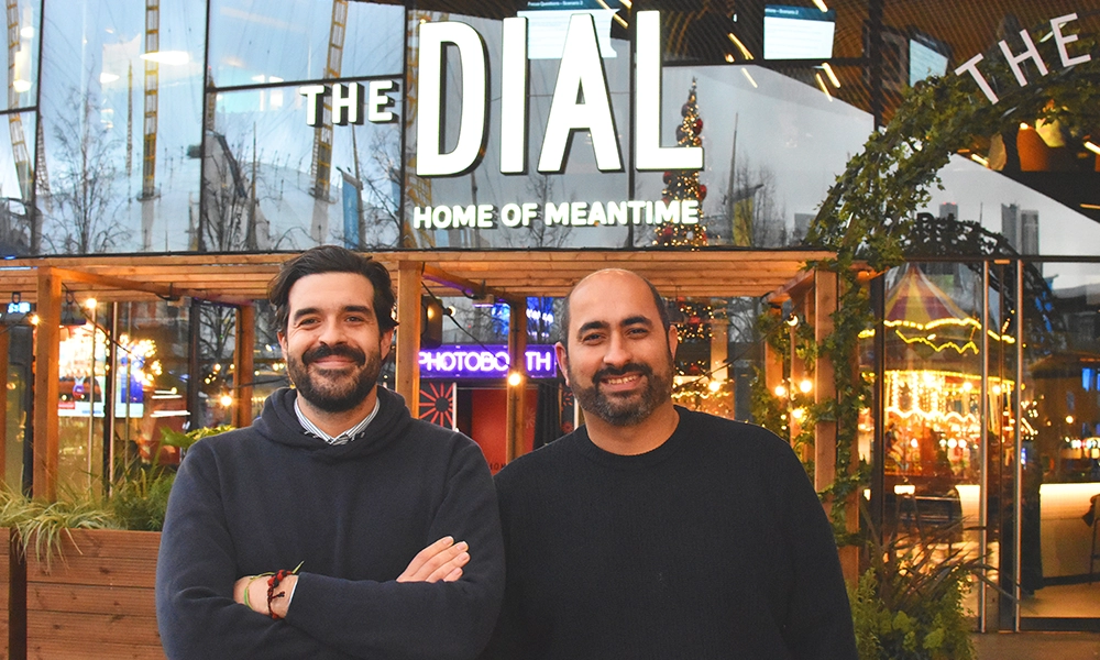 KG Hospitality founders Ricardo Guimares and Vineet Kalra outside The Dial - image by Jon Massey / Wharf Life