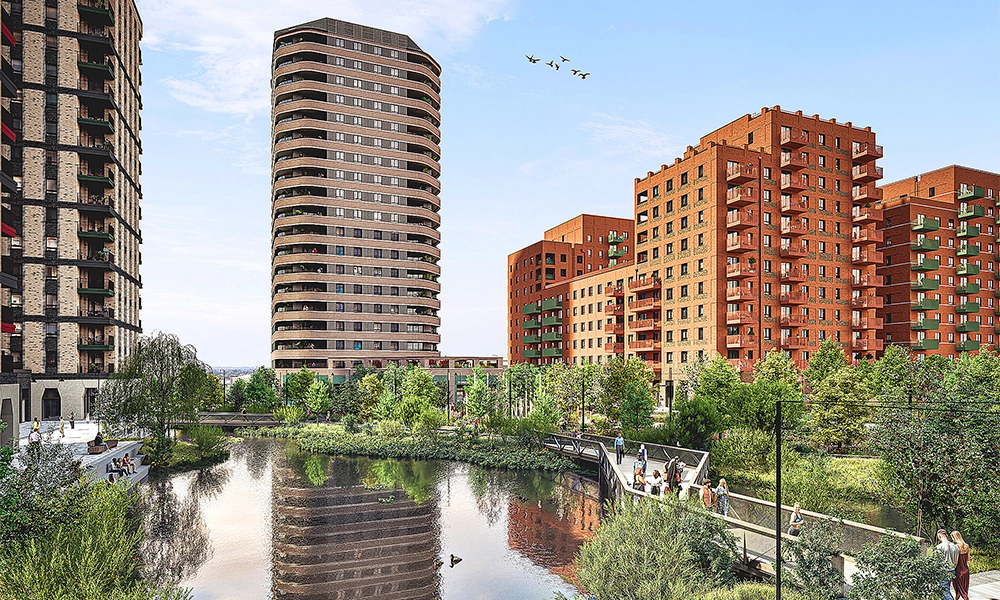 An artist's impression of Dagenham Green in east London - image supplied by The Hill Group